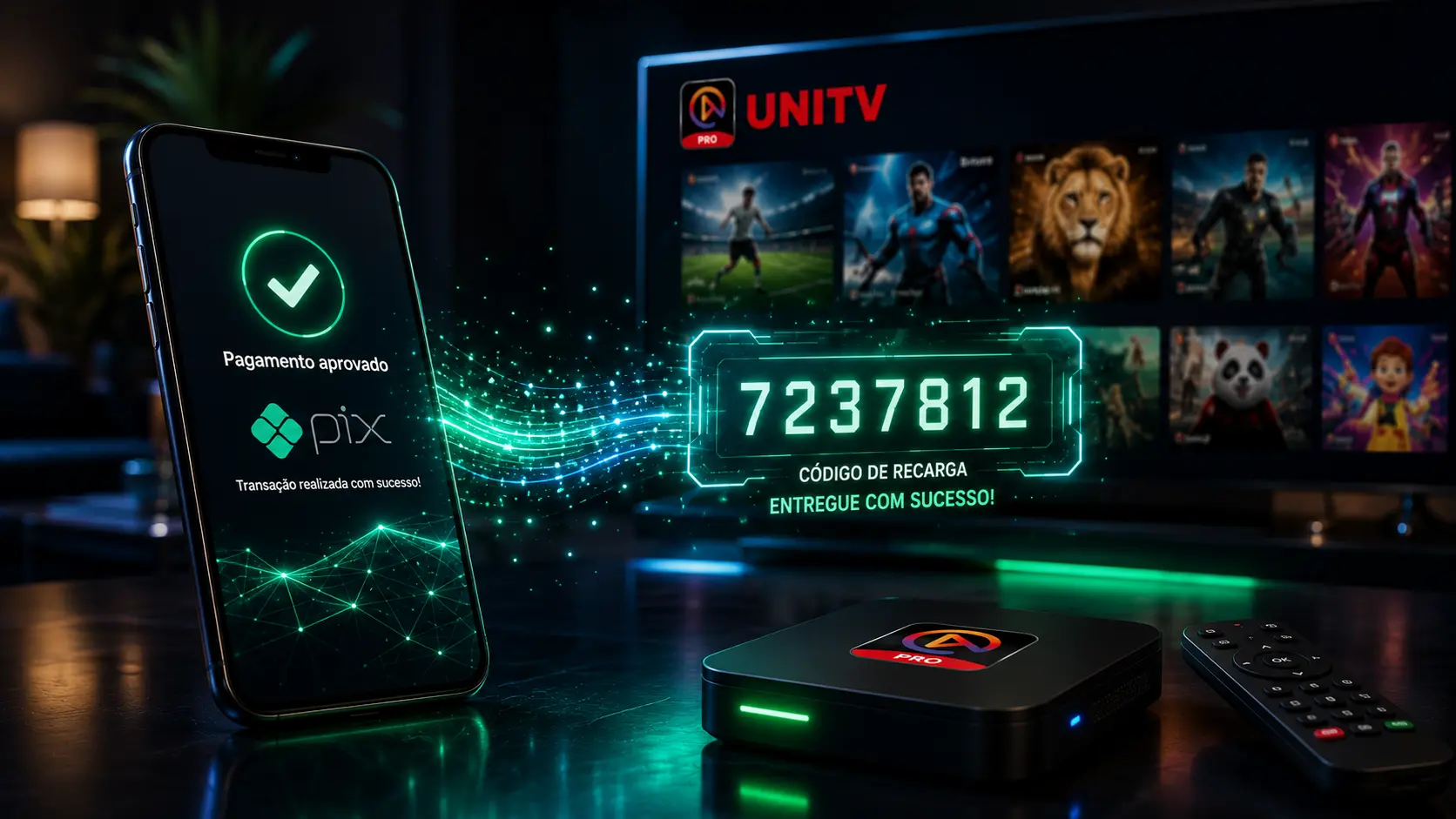 Recarga UniTV - entrega via PIX
